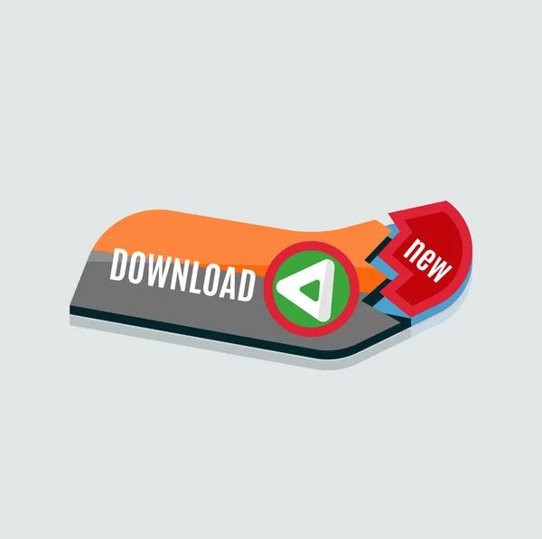 Colorful download web button. Modern flat design. — Stock Vector
