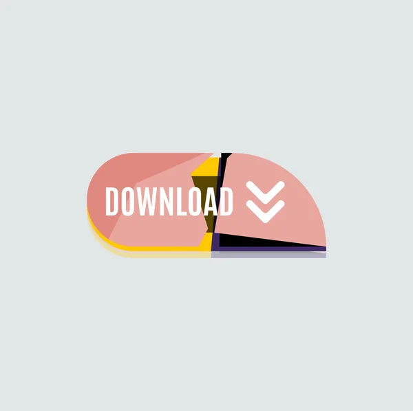 Colorful download web button. Modern flat design. — Stock Vector