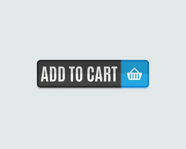 Add to cart web button, online shopping, flat design — Stockový vektor