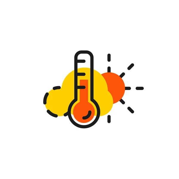 Color line icon for flat design. Weather and temperature — Stock Vector