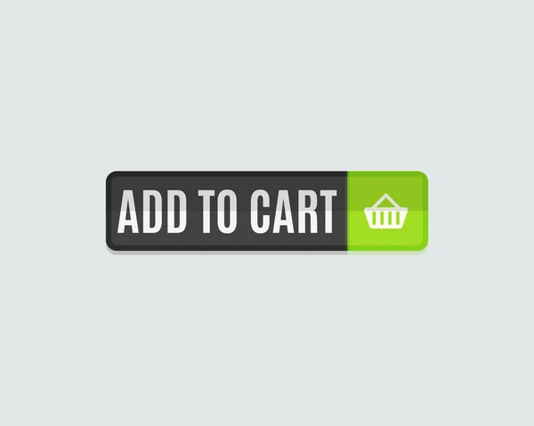Add to cart web button, online shopping, flat design — Stockový vektor
