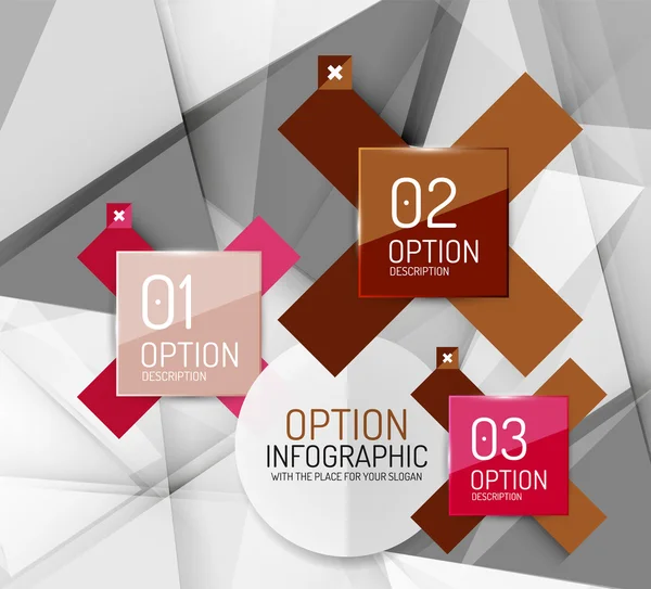 Obchodní geometrické možnost kroky infografika — Stockový vektor