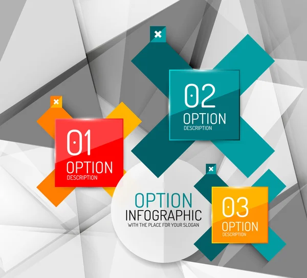 Geschäft geometrische Option Schritte Infografik — Stockvektor