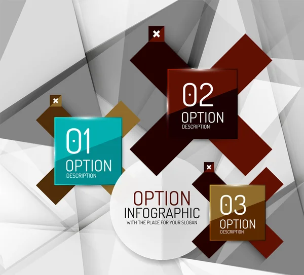 Opción geométrica de negocio pasos infografías — Archivo Imágenes Vectoriales