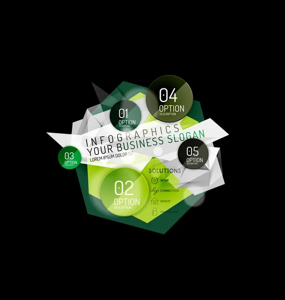 Layout de infográficos triangulares abstratos de negócios — Vetor de Stock