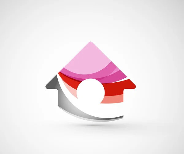 Streszczenie firmy geometryczne logo domu, — Wektor stockowy