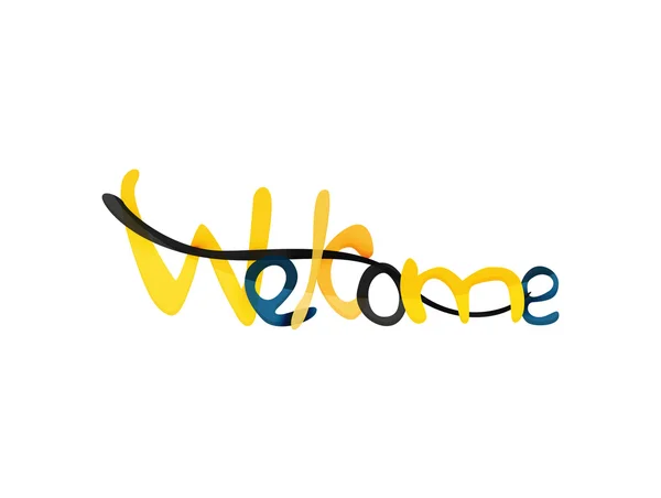 Welcome word, drawn lettering — Stockový vektor