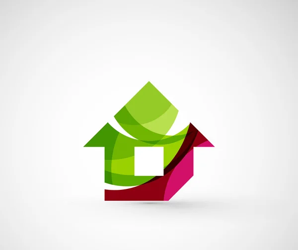 Abstracte geometrische bedrijf logo huis, — Stockvector