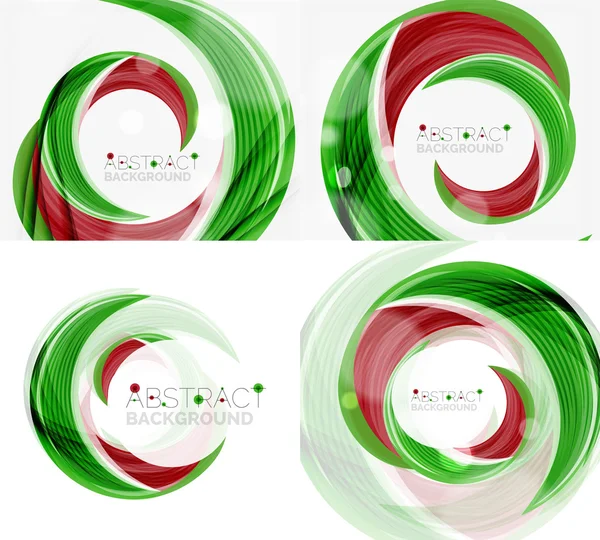 Green swirl line abstract background — Stock Vector