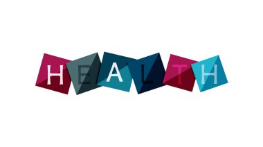 Word concept on color geometric shapes - health