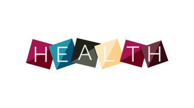 Word concept on color geometric shapes - health