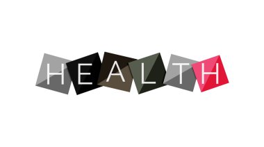 Word concept on color geometric shapes - health