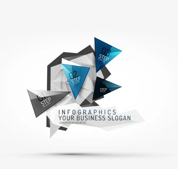 Moderna månghörnigt origami papper infographics — Stock vektor