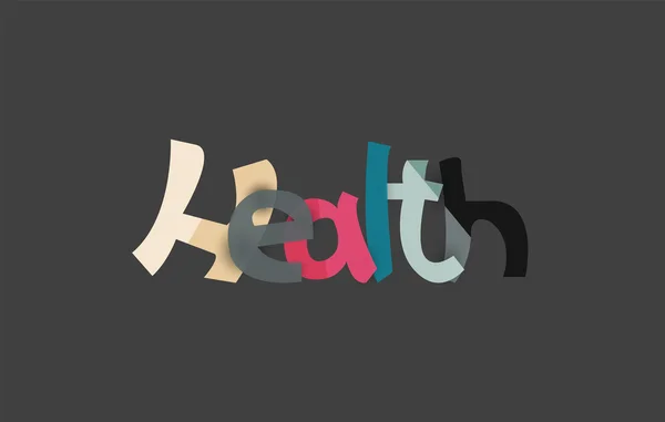 Health word, drawn lettering typographic element — Wektor stockowy