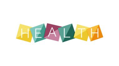 Word concept on color geometric shapes - health