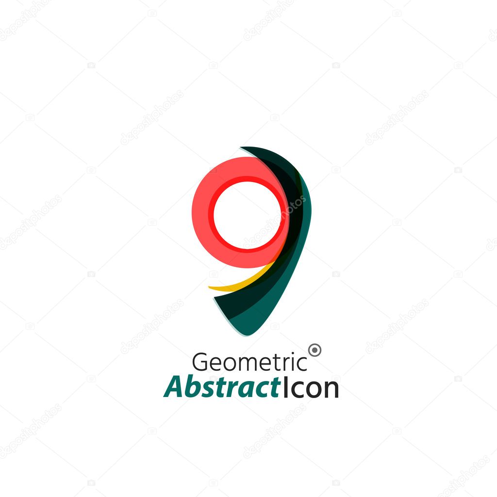 Abstract geometric business corporate emblem - map tag. Logo icon design for travel or any other idea