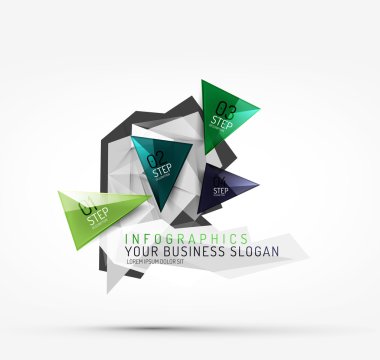 Modern köşeli origami kağıt infographics