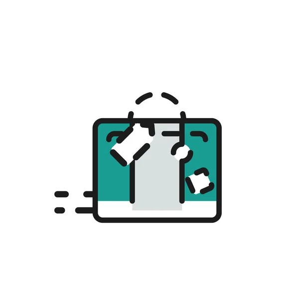 Color line icon for flat design. Luggage — ストックベクタ