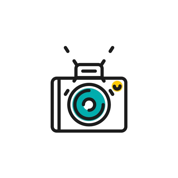Color line icon for flat design. Camera, photo — Stockvector