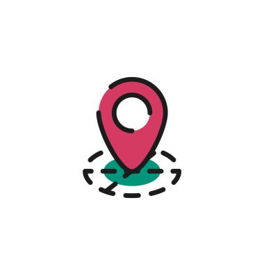 Düz tasarım için renk satırı simgesi. Harita etiketi