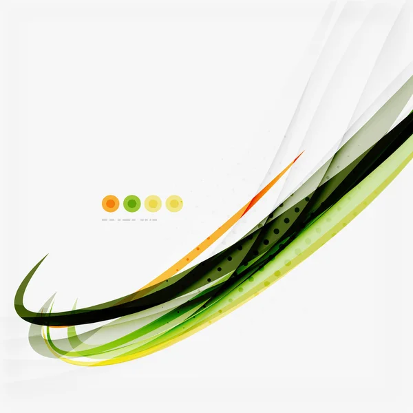 Linea d'onda arancione e verde — Vettoriale Stock