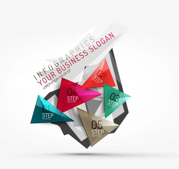 Modern polygonal origami infographics — Stock Vector