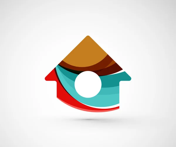 Abstracte geometrische bedrijf logo huis — Stockvector