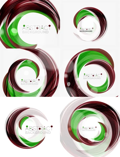 Vector green swirl line background — ストックベクタ