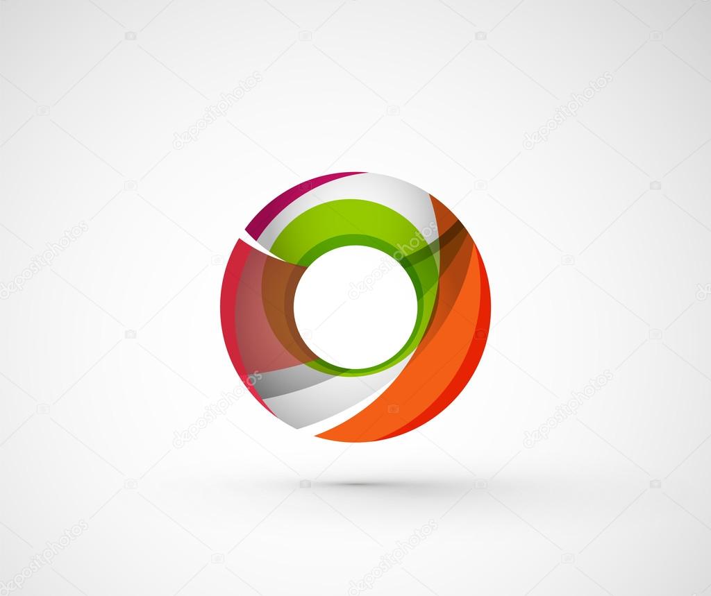 Abstract geometric company logo ring,