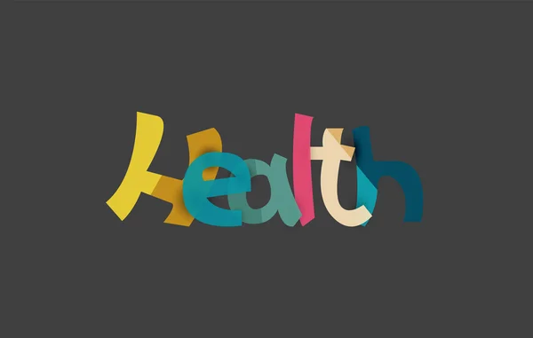 Health word, drawn lettering typographic — Wektor stockowy