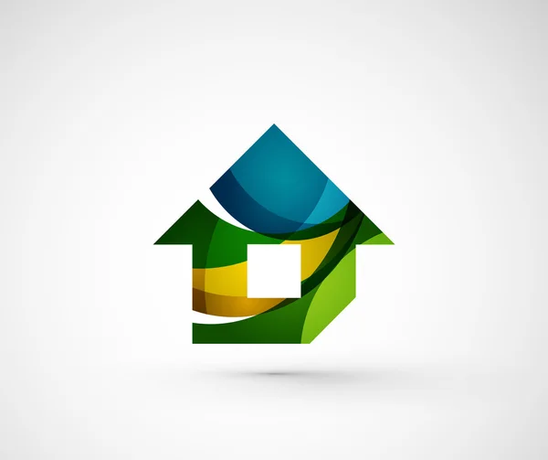 Streszczenie firmy geometryczne logo domu, — Wektor stockowy