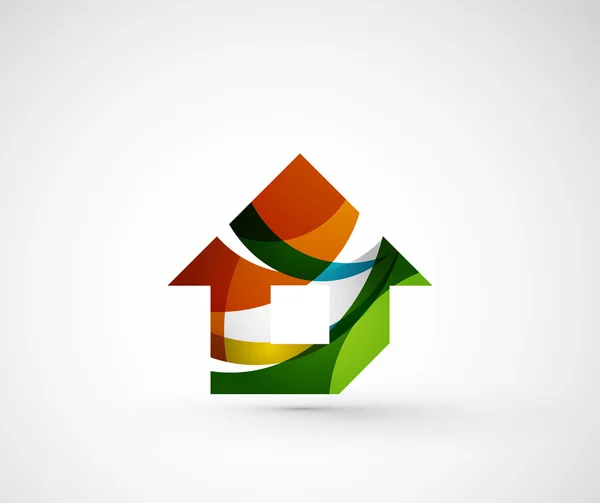 抽象的な幾何学的な会社のロゴのホーム, — ストックベクタ