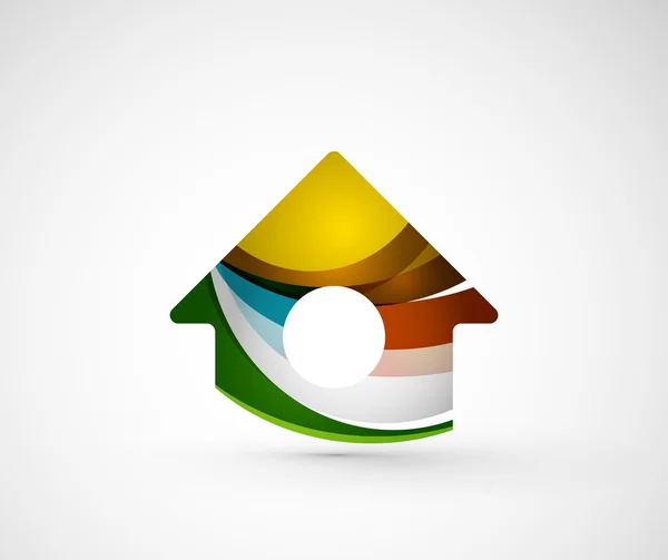 Abstrait géométrique logo de l'entreprise Accueil , — Image vectorielle