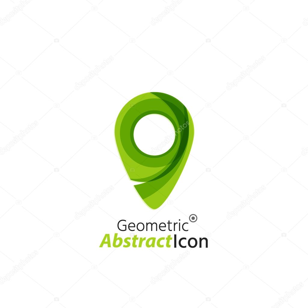 Abstract geometric business corporate emblem - map tag. Logo icon design for travel or any other idea