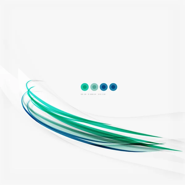Azul e verde cor ondas abstratas — Vetor de Stock