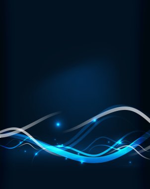 karanlık uzayda mavi dalga