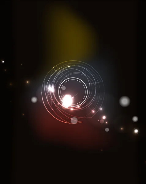 Cercle lumineux dans l'espace sombre — Image vectorielle
