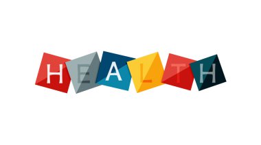 Word konsepti üzerine renkli geometrik şekiller
