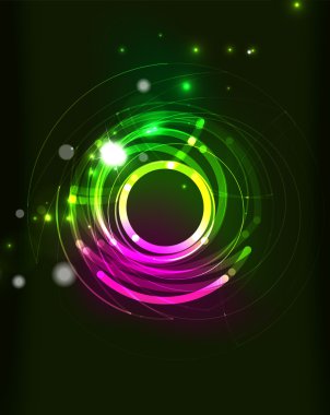 karanlık uzayda parlayan daire