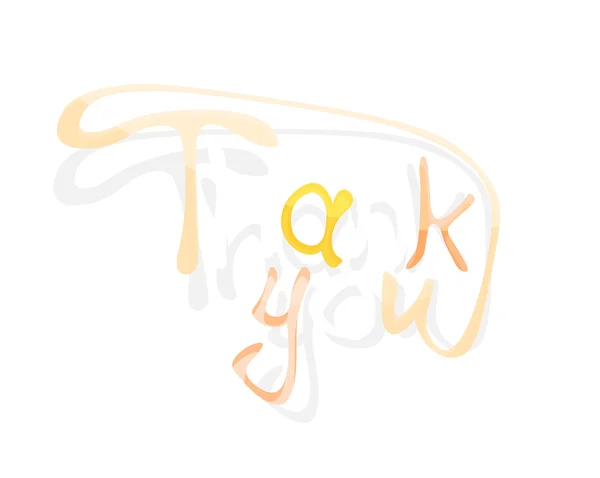 Thank you hand lettering, — Stock Vector