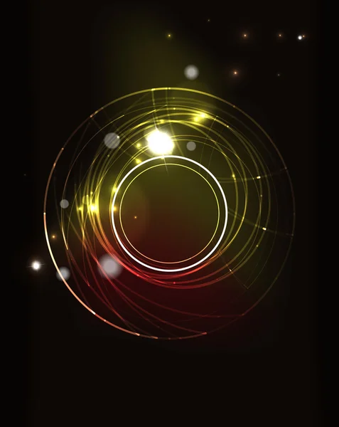 Gloeiende cirkel in donkere ruimte — Stockvector