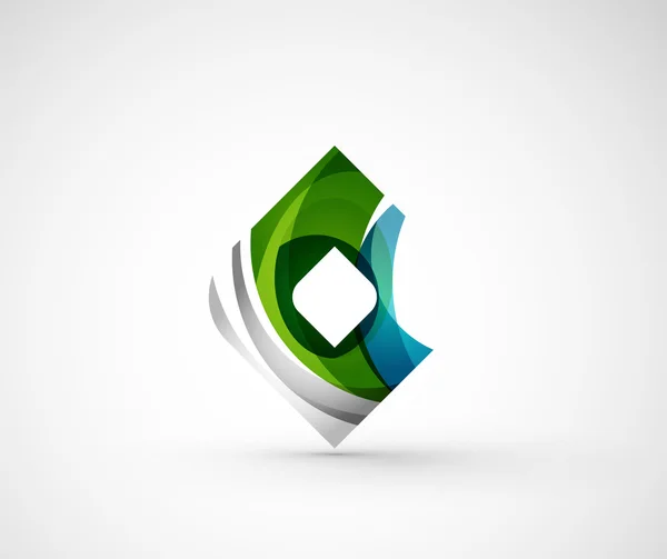 Abstracte geometrische bedrijf logo plein, rhomb — Stockvector