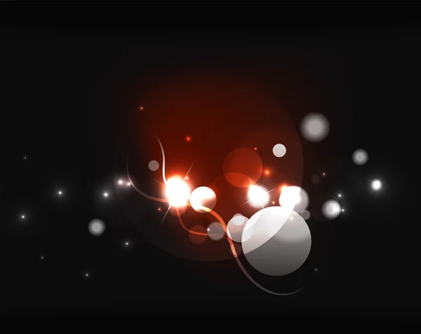 Gloeiende glanzende bubbels en sterren — Stockvector