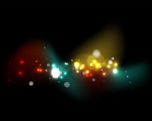 Ragyogó fényes buborékok, és a csillagok — Stock Vector