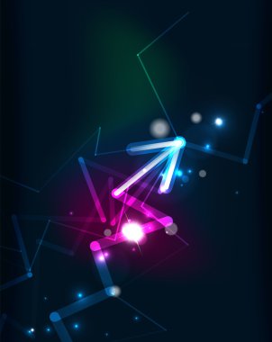 karanlık uzayda parlayan ok