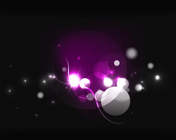 Brillanti bolle luminose e stelle — Vettoriale Stock