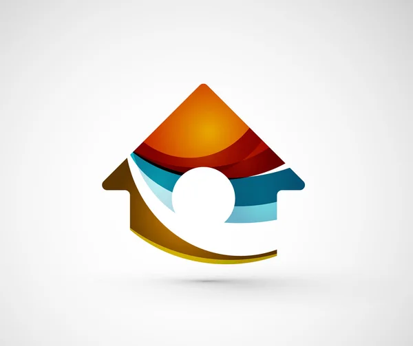 Abstract geometric company logo home, — Stock Vector