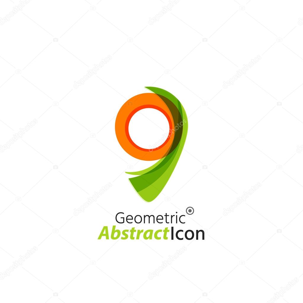 Abstract geometric business corporate emblem - map tag. Logo icon design for travel or any other idea