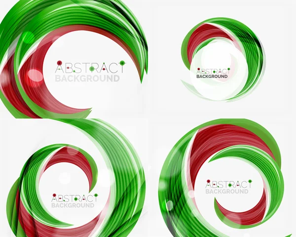 Vector green swirl line background — Stock Vector