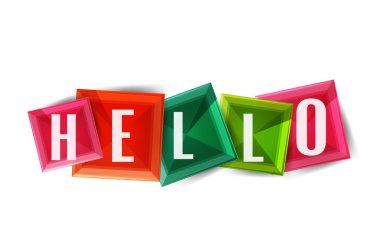 Hello Word düğmesini afiş veya kareler